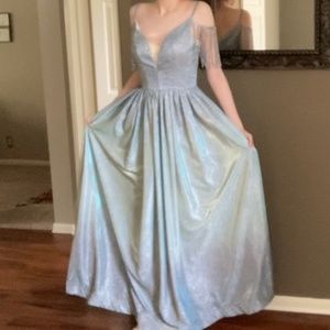 Prom Dress Party Dress Sequin Dusty Blue